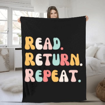 Discover Read Return Repeat groovy cute reading reader Librarian book Baseball Tees Fleece Blankets