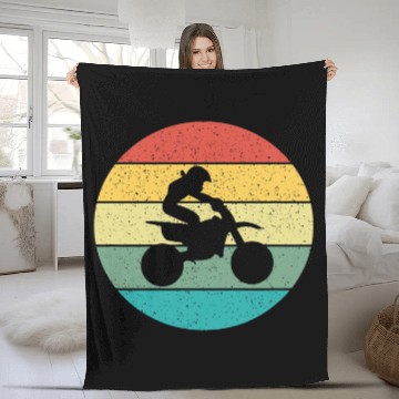 Discover Retro vintages Supermoto Motocross Fleece Blankets