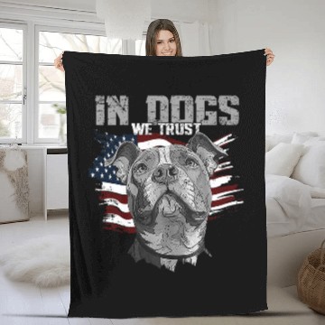Discover Pitbull In Dogs We Trust Fleece Blankets