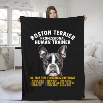 Discover Professional Human Trainer Boston Terrier Fleece Blankets