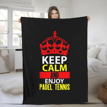 Discover Keep Calm and enjoy Padel Tennis Fleece Blankets