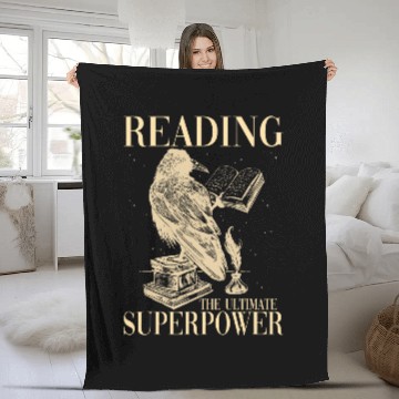 Discover Reading Superpower Librarian Read Book Lover Fleece Blankets