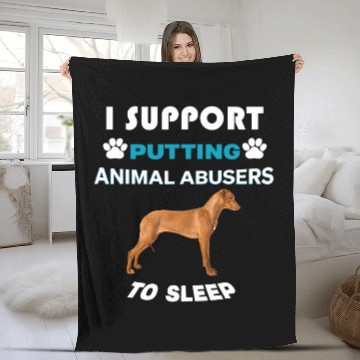 Discover Rhodesian Ridgeback I support putting animal abusers Fleece Blankets