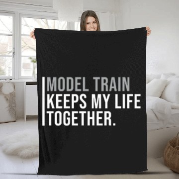 Discover Model Train Hobby Model Train Enthusiasts Quote Zip Fleece Blankets