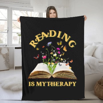 Discover Reading Is My Therapy Books Bibliophile Librarian Baseball Tees Fleece Blankets