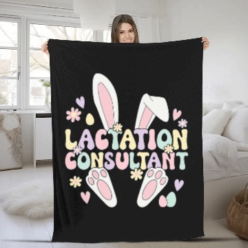 Discover Lactation Consultant Easter Bunny Lactation Specialist Fleece Blankets