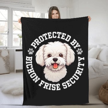 Discover Protected by Bichon Frise Security Baseball Tees Fleece Blankets