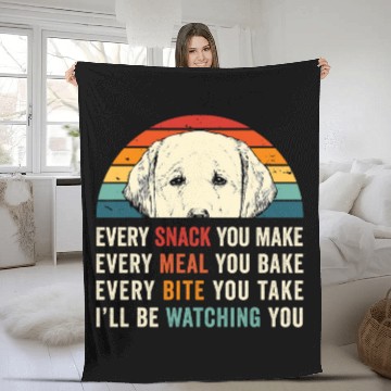 Discover Retro Every snack you make Every meal you bake Yellow Lab Fleece Blankets