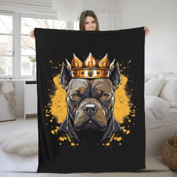 Discover Pitbull King Crown Strength Loyalty Protection Graphic Baseball Tees Fleece Blankets