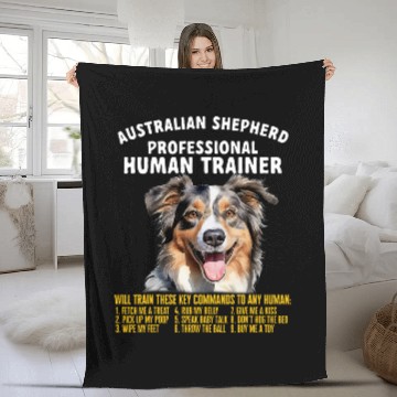 Discover Professional Human Trainer Australian Shepherd Baseball Tees Fleece Blankets