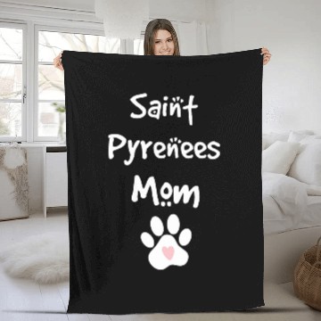 Discover Saint Pyrenees Mom Great Pyrenees Saint Bernard Mix Breed Fleece Blankets
