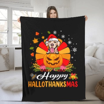 Discover Rhodesian Ridgeback Hallothanksmas Halloween Fall Christmas Zip Fleece Blankets