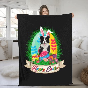 Discover Happy Easter Bunny Border Collie With Easter Eggs Lover Baseball Tees Fleece Blankets