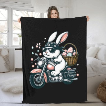 Discover Motorcycle Bunny Easter Biker Eggs Baseball Tees Fleece Blankets
