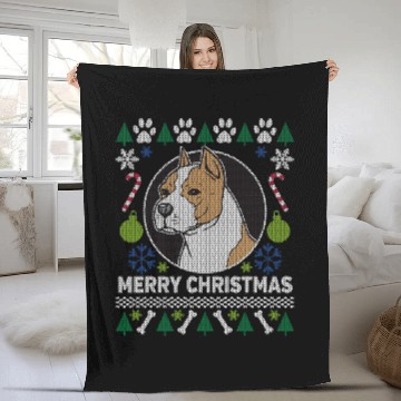 Discover Pit Bull Amstaff Ugly Christmas Tacky xmass Gift Idea Baseball Tees Fleece Blankets