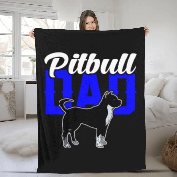 Discover Pitbull Dad Baseball Tees Fleece Blankets
