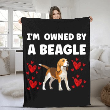 Discover I am owned by a beagle Baseball Tees Fleece Blankets