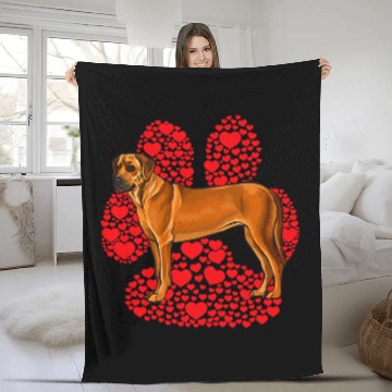 Discover Rhodesian Ridgeback Valentines Day Dog Love Paw Baseball Tees Fleece Blankets