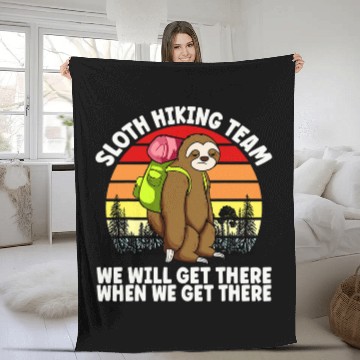 Discover Sloth Hiking Team We Will Get There When We Get There Fleece Blankets