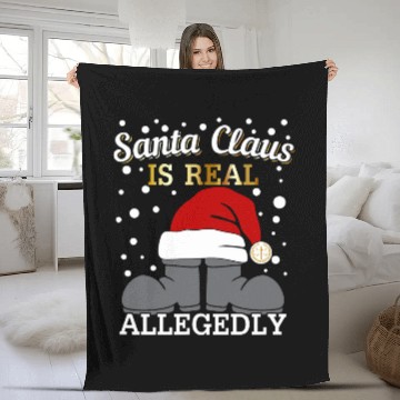 Discover Santa Claus is Real Christmas Law Theme Fleece Blankets