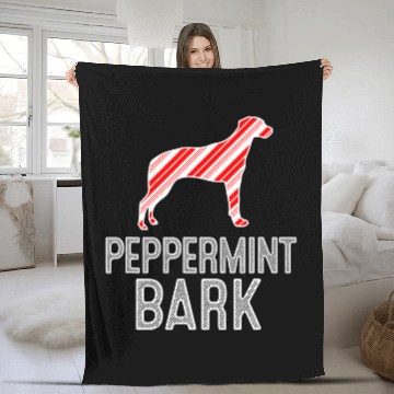 Discover Rhodesian Ridgeback Peppermint Bark Christmas Dog Fleece Blankets