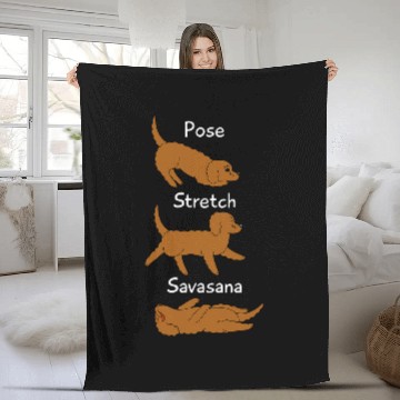 Discover Pose Stretch Savasana Goldendoodle Dog Fleece Blankets