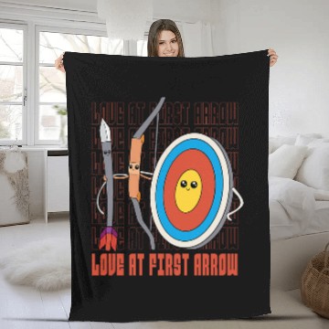 Discover Love at First Arrow Bow targets Archery Instructor Fleece Blankets