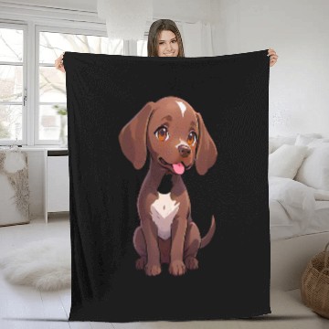 Discover Kawaii Chibi German Shorthaired Pointer PanfurWare LLC Fleece Blankets
