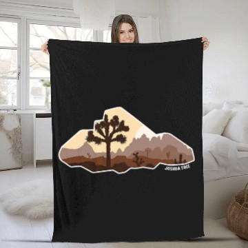 Discover Joshua Retro Boulder Tree Funny Rock Climbing Fleece Blankets