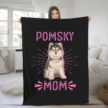 Discover Pomsky Mom Pomskies Dog Owner Pomsky Baseball Tees Fleece Blankets