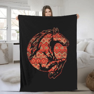 Discover Native American Geometric Horse Baseball Tees Fleece Blankets