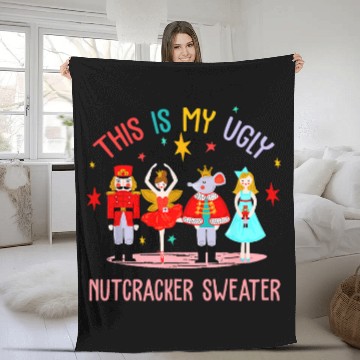 Discover This Is My Ugly Nutcracker Sweater Ballet Holidays Christmas Baseball Tees Fleece Blankets