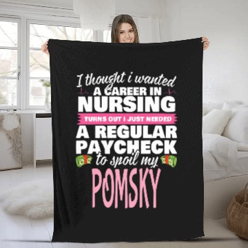 Discover Pomsky nurses Dog Love Baseball Tees Fleece Blankets