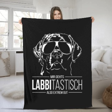 Discover Labrador Lab Dog Labbitastic Labbi Dog Saying Fleece Blankets