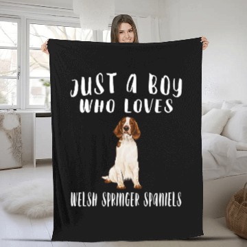 Discover Just A Boy Who Loves Welsh Springer Spaniel Fleece Blankets