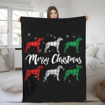 Discover Rhodesian Ridgeback Merry Christmas Argyle Dog Fleece Blankets