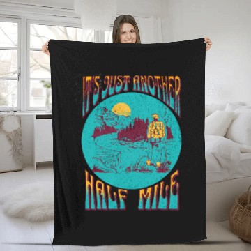 Discover Its Just another half mile retro hiking Baseball Tees Fleece Blankets
