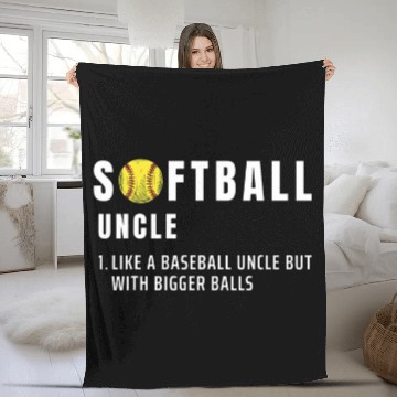Discover Softball Uncle Bigger Balls Funny baseball Grandpa Baseball Tees Fleece Blankets