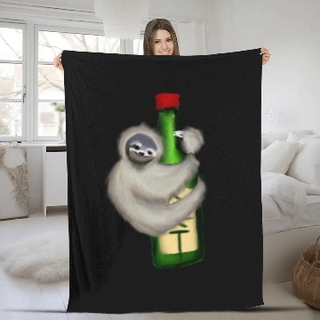 Discover Sloth Climbing Soju Bottle Baseball Tees Fleece Blankets