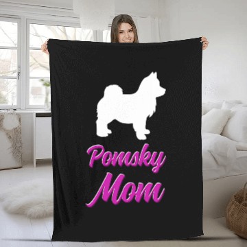 Discover Pomsky Owner Dog Mom Apparel Baseball Tees Fleece Blankets