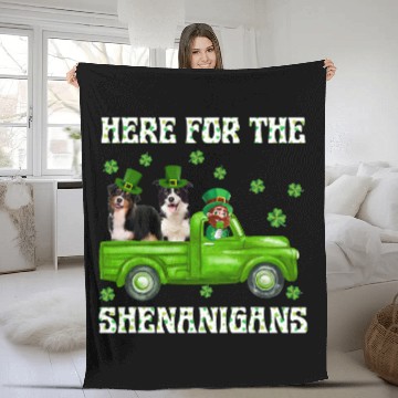 Discover Here For The Shenanigans Australian Shepherd St Patricks Baseball Tees Fleece Blankets