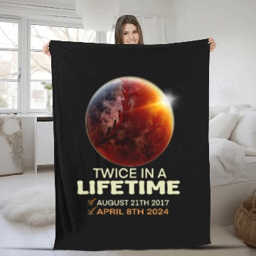 Discover Solar Eclipse Twice In Lifetime 2024 Solar Eclipse Baseball Tees Fleece Blankets