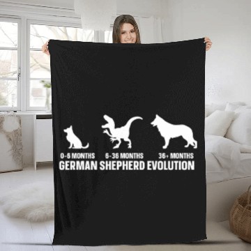 Discover German Shepherd Evolution Design for a German Shepherd Owner Fleece Blankets