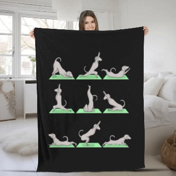 Discover Weimaraner Dog Yoga Pose Zen Cute Workout Exercise Yogi Fleece Blankets