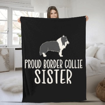 Discover Proud Border Collie Sister Baseball Tees Fleece Blankets