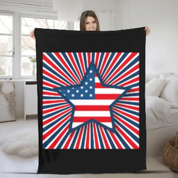 Discover Red White And Blue Decorative Star Zip Fleece Blankets
