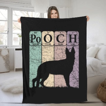 Discover German Shepherd Dog Periodic Table Elements Dog Pooch Fleece Blankets