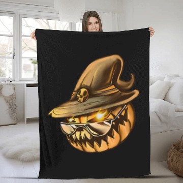 Discover Scary big mouth Halloween pumpkin with sunglasses Baseball Tees Fleece Blankets