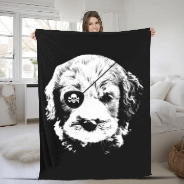 Discover Pirate LABRADOODLE With Eye Patch Skull Funny Zip Fleece Blankets