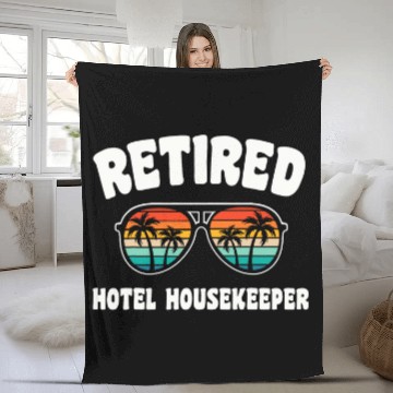Discover Retired Hotel Housekeeper Funny Retirement Congratulations Zip Fleece Blankets
